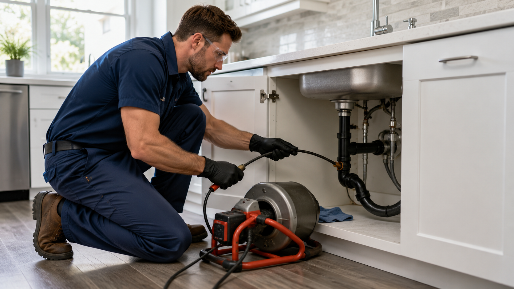 Professional drain cleaning services by M1 Pro Plumbing