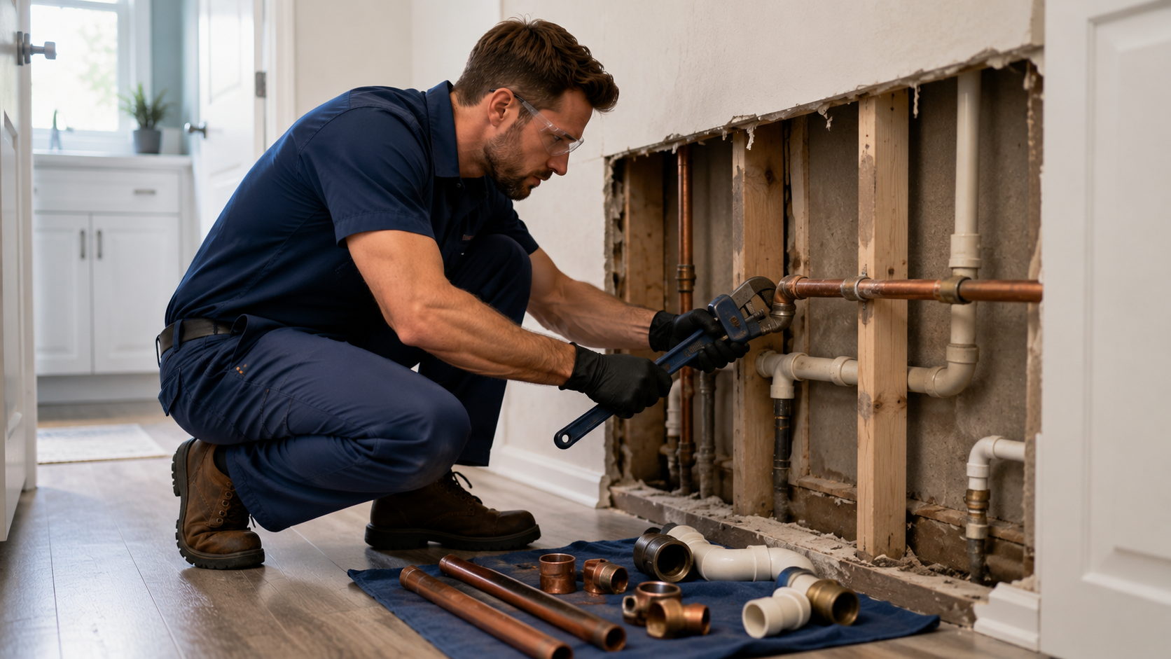 Pipe repair and replacement services by M1 Pro Plumbing